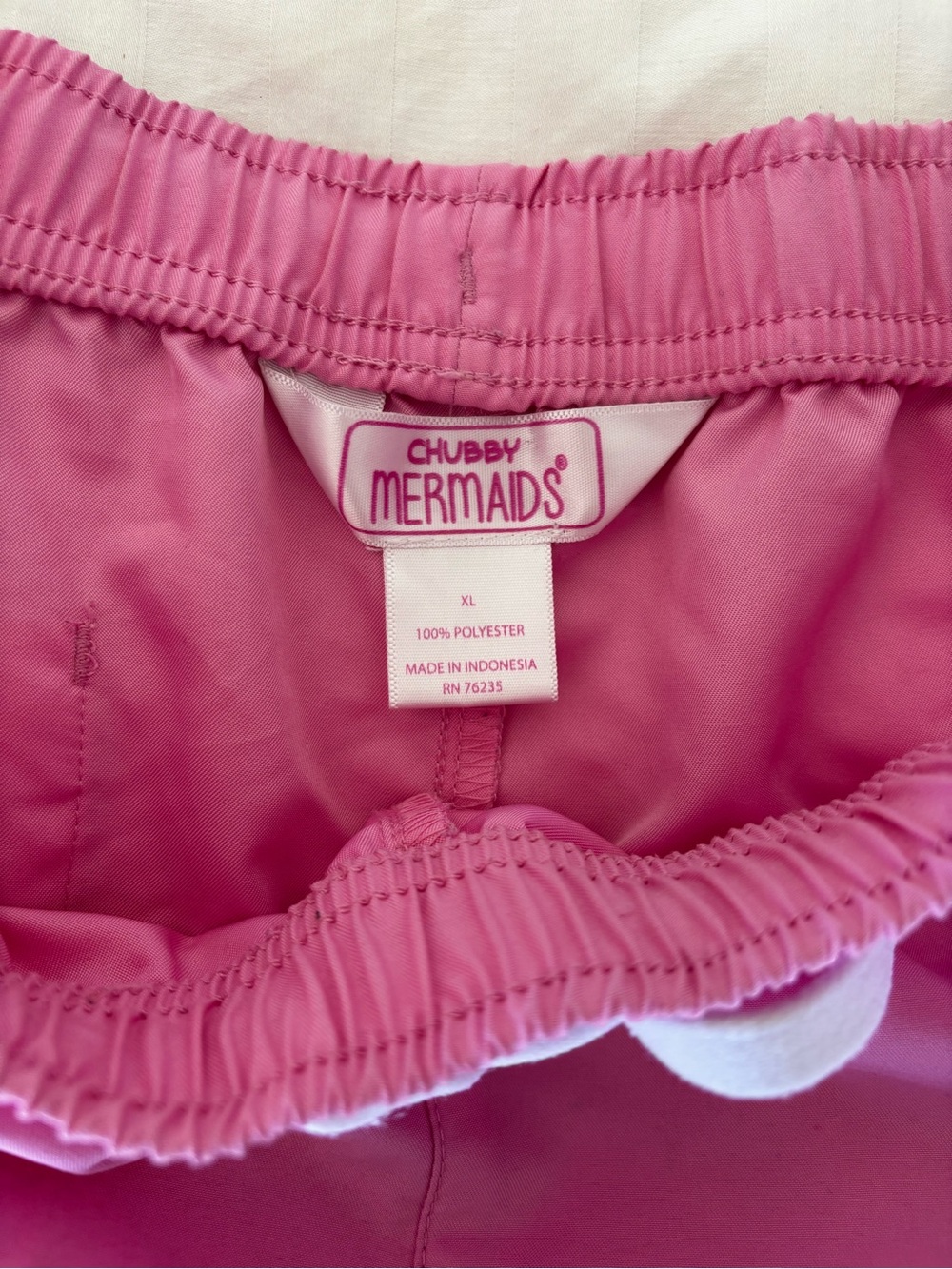 Chubby Mermaids Women’s Pink Athletic Shorts XL Elastic Waist Drawstring